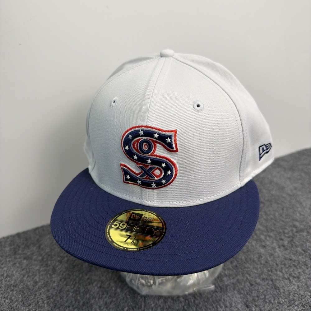 NEW Mens New Era White Sox White 7 7/8 Fitted 59FIFTY Authentic Cap Hat NWT